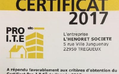 Certificat 2017 Pro-I.T.E