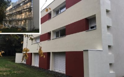 Isolation extérieure Sto sur un des bâtiments de l’Hôpital Yves Le Foll de Saint-Brieuc