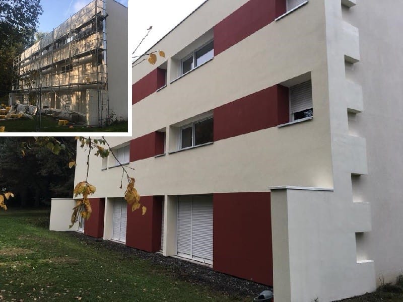 Isolation extérieure Sto sur un des bâtiments de l’Hôpital Yves Le Foll de Saint-Brieuc